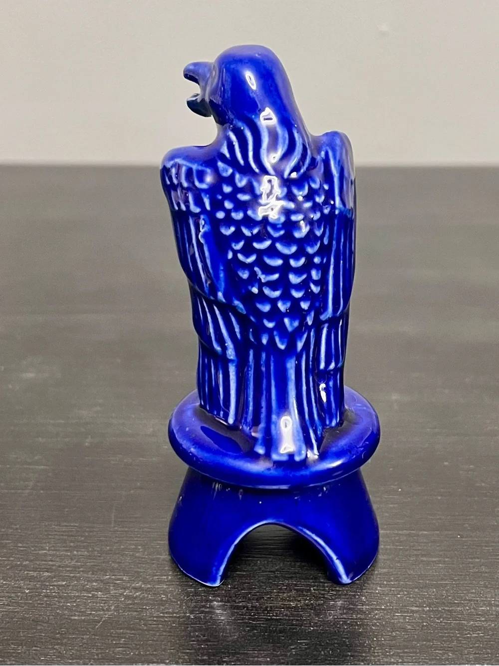VTG Boyd Glass Cobalt Blue Eagle Pie Bird Vent 4.75” Diamond B USA Unique
